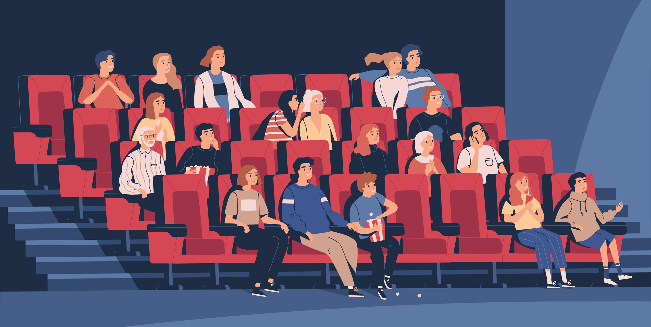 People Sitting at a Movie Theater